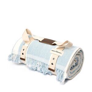 Business & Pleasure Beach Blanket in Vintage Blue Stripe